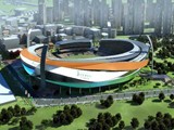 Computer Generated Image of Cricket Stadium at Jaypee Sports City